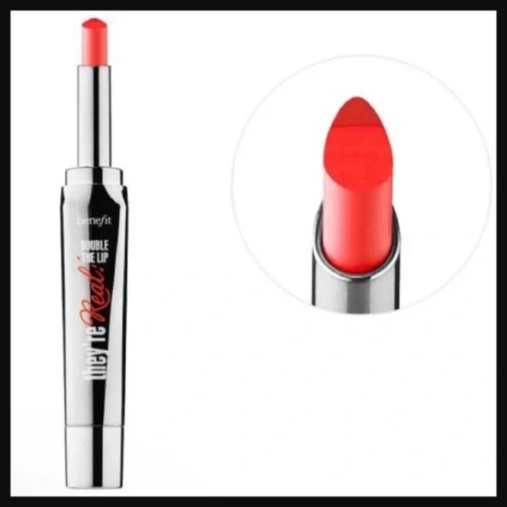 Benefit Cosmetics They’re Real Double the Lip Lipstick & Liner in Flame Game NEW